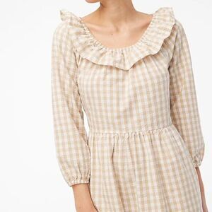 J Crew Women's Ruffleneck Mini Dress‎ With Two Side Pockets